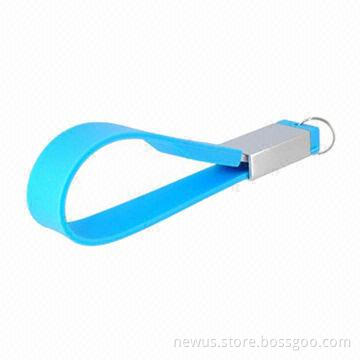 Promotional Bracelet USB Flash Drive, Made of Silicone and Metal